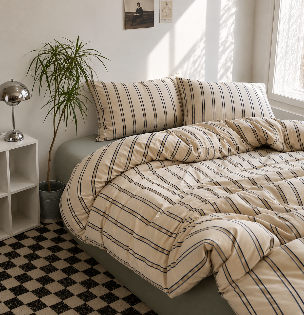 Sunday stripe cotton bedding set