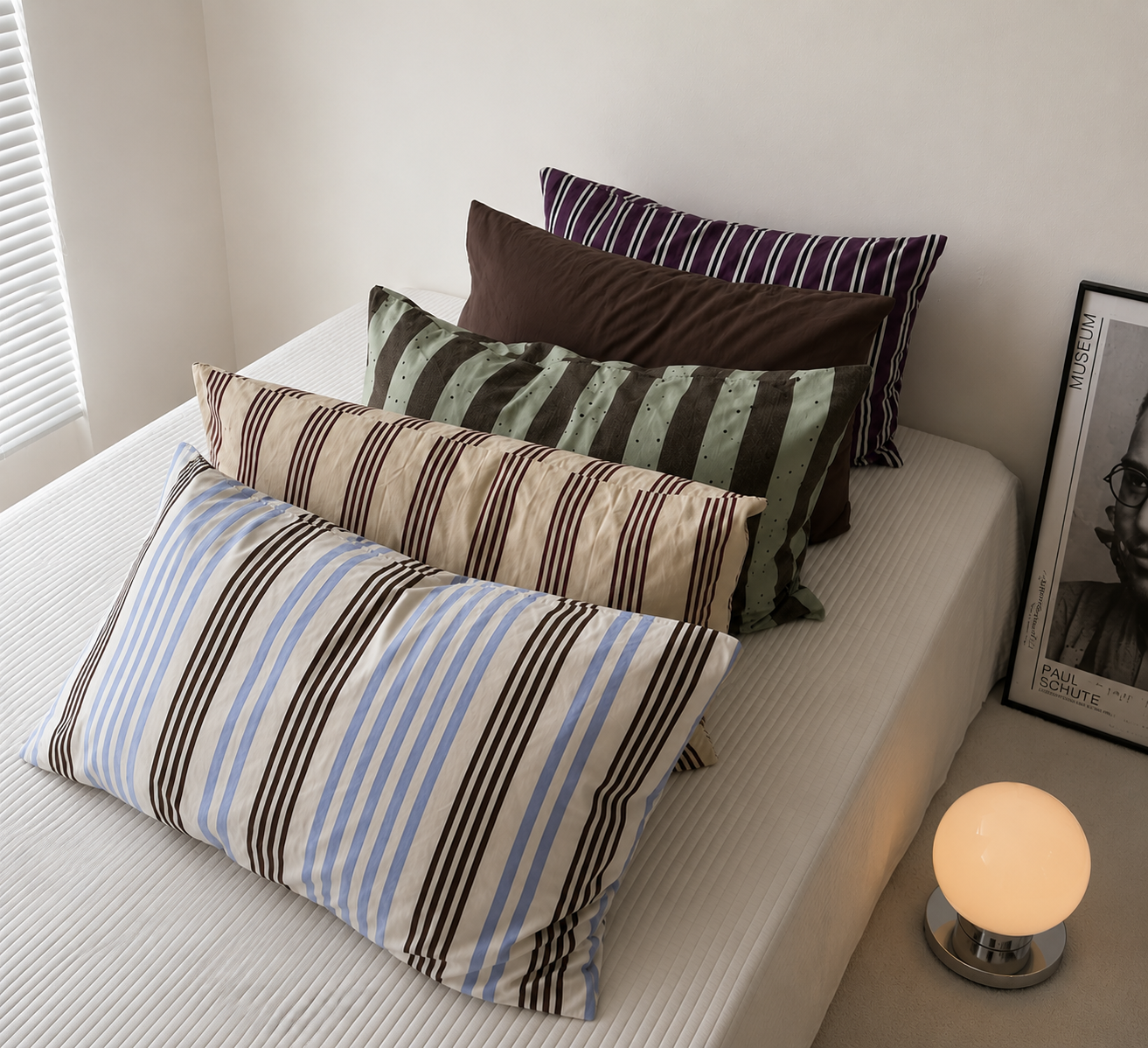 Sunday stripe cotton pillowcase