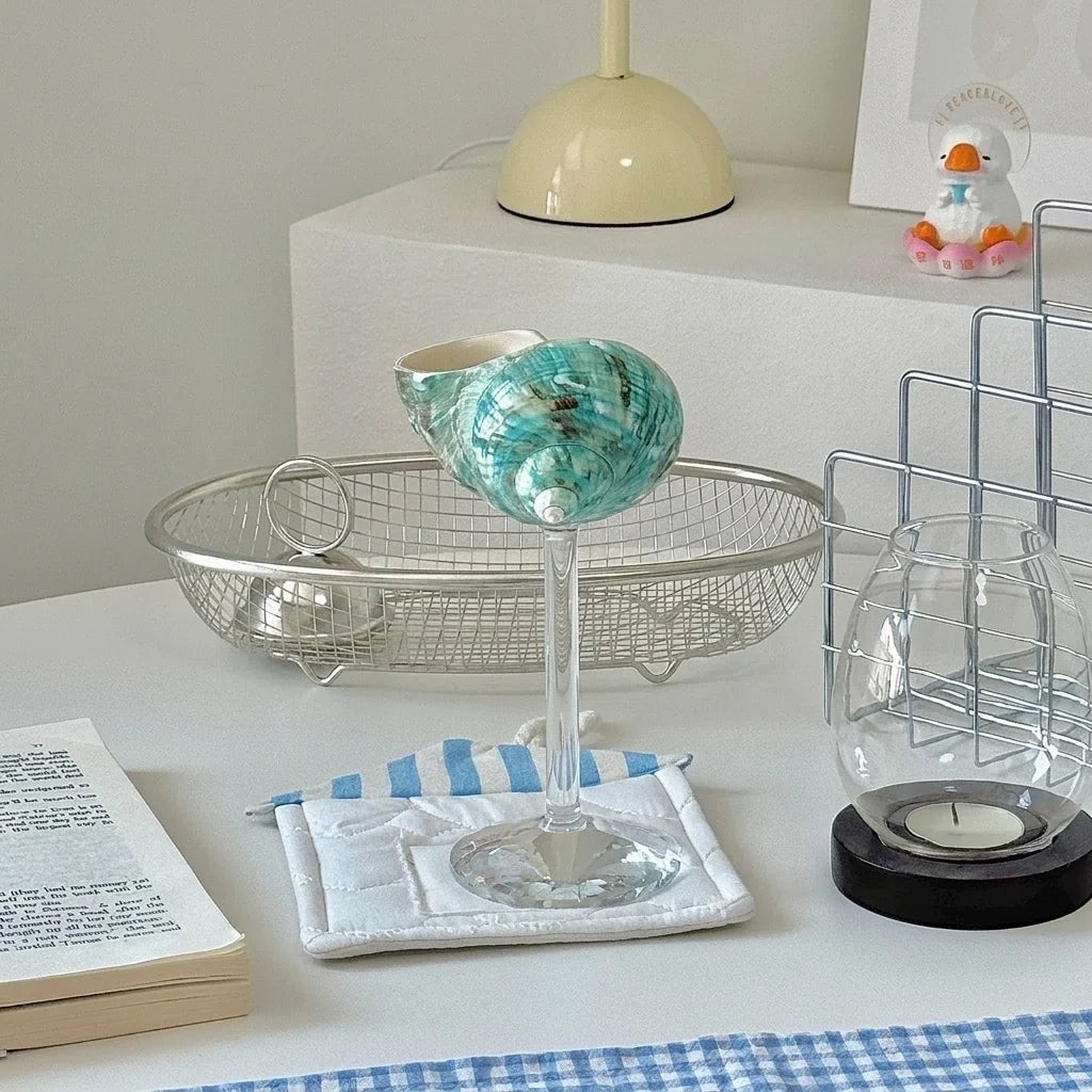 Silver & Green Conch Wine Glass - TRLab Shop