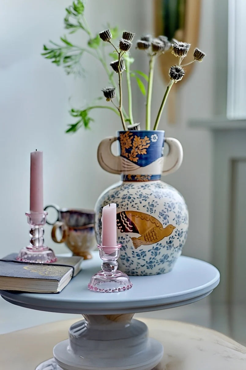 Twin-handled Dove ceramic vase with a smooth white finish, designed by TRLab Shop, showcasing elegant craftsmanship and modern style.