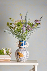 Twin-handled Dove ceramic vase by TRLab Shop with a sleek, white design, perfect for decorative floral arrangements.