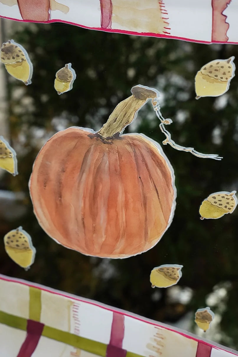 Autumn pumpkins mirror wall art featuring a decorative mirror with pumpkin designs, perfect for seasonal home decor.