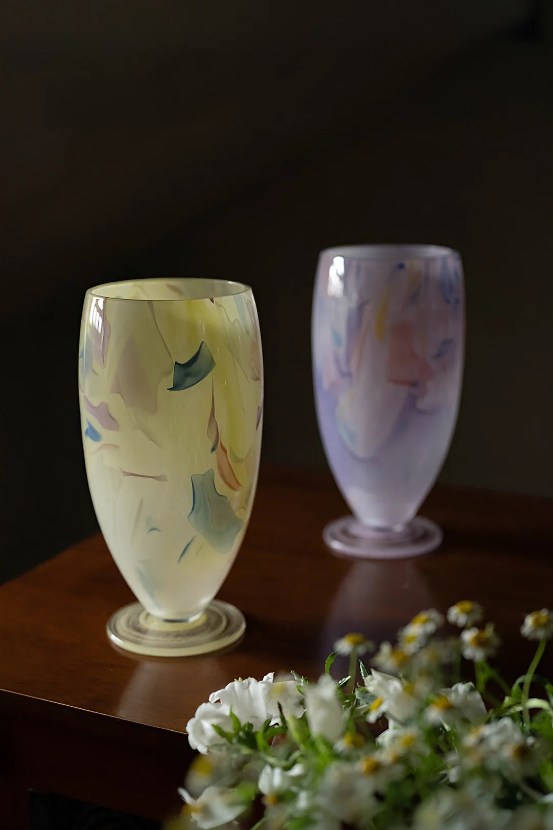 Luminous Fragment Glass Vase by TRLab Shop with iridescent, textured glass surface and modern decorative design.