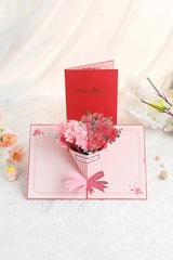 3D pop-up paper art greeting card featuring a detailed rose bouquet design, crafted by TRLab Shop for special occasions.
