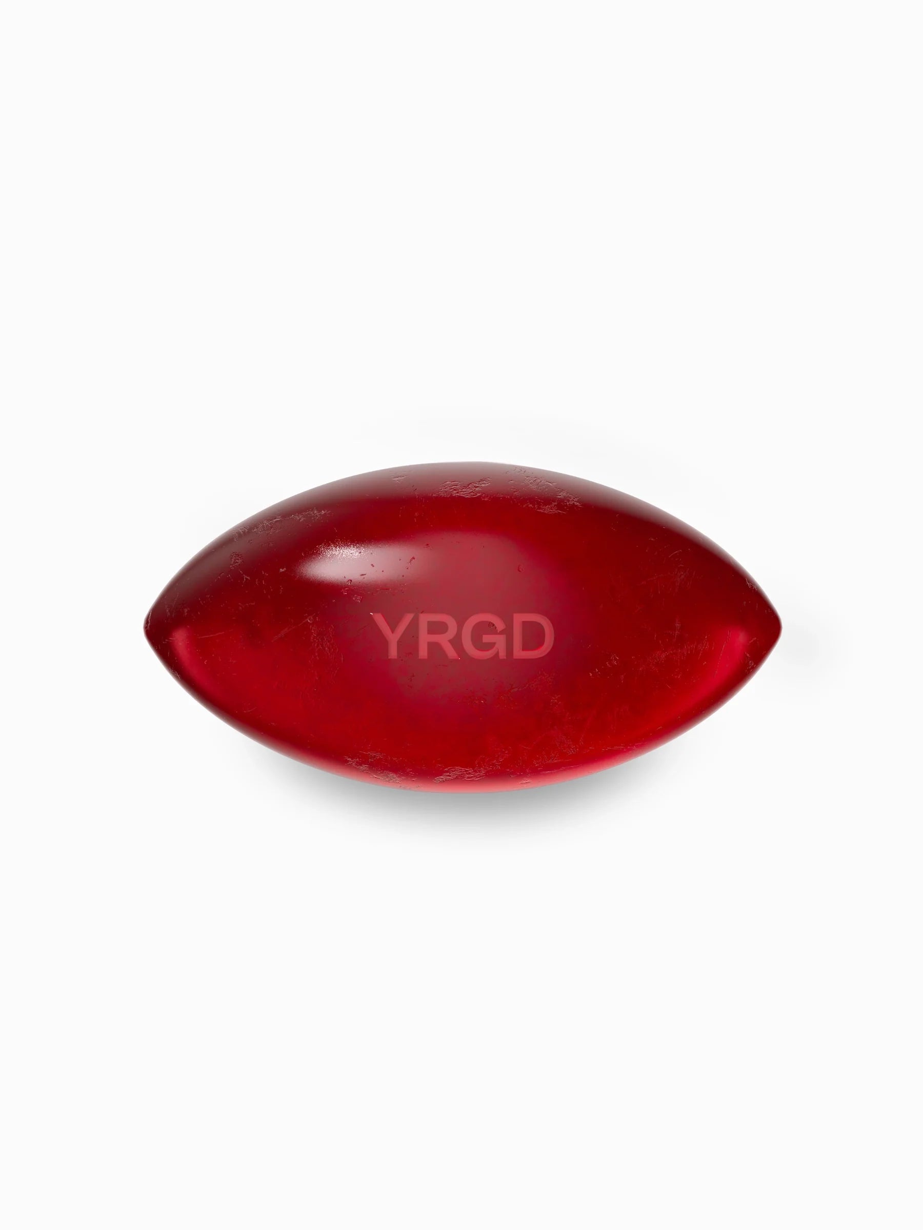 Red wine scented soap by YRGD with a rich, deep red color and smooth soap bar surface, perfect for luxurious cleansing.