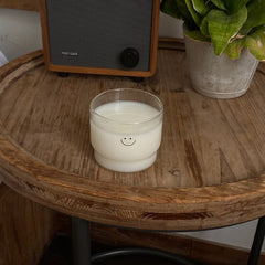 Smiley face drinking glass