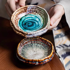 2PCS /lot Ceramic Japanese Style Retro Sauce Dish Appetizer dish, small plate, snack plate-Letifly Lights and Decor