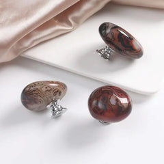 New Agate Stone Wardrobe Handle Random Color Furniture Hardware Drawer Knobs Aluminum Alloy Base Cabinet Pulls-Letifly Lights and Decor