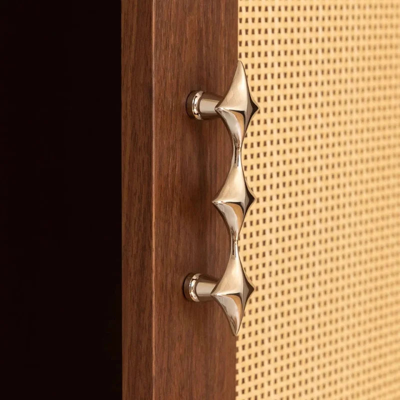 Letifly Lights & Decor - Nova Cabinet Pull - Solid Brass Cabinet Handle Polished Titanium Silver Star Pull Hardware