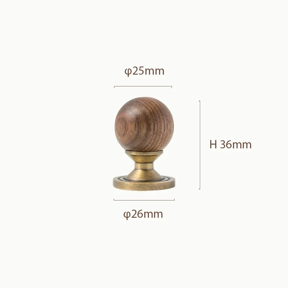 Bronze Brass + Walnut Wood Cabinet Handle and Knob Drawer Knobs T Bar Bedroom Kitchen Cupboard Hardware / Drawer Handles-Letifly Lights and Decor