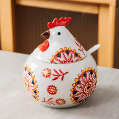Tuscan Ceramic Rooster Jar