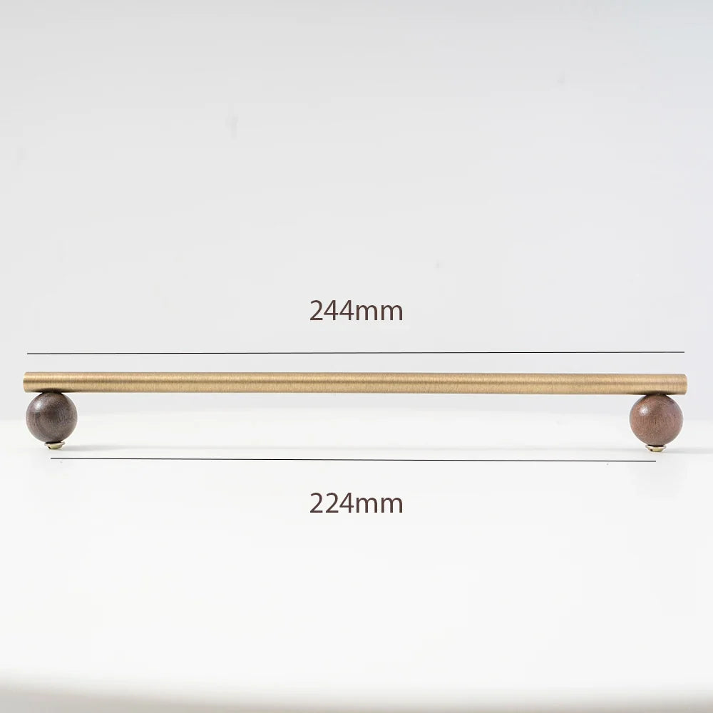 Bronze Brass + Walnut Wood Cabinet Handle and Knob Drawer Knobs T Bar Bedroom Kitchen Cupboard Hardware / Drawer Handles-Letifly Lights and Decor