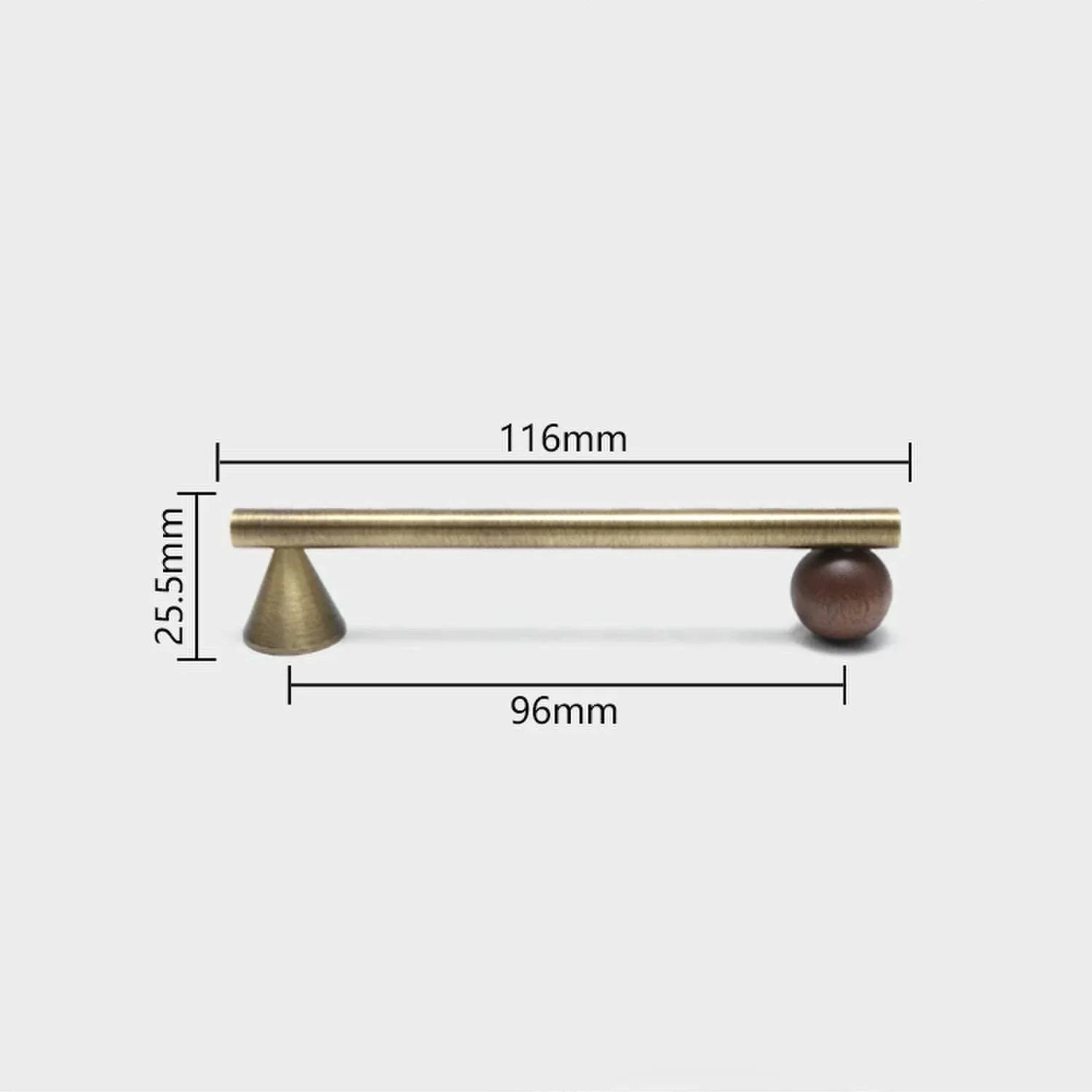 Bronze Brass + Walnut Wood Cabinet Handle and Knob Drawer Knobs T Bar Bedroom Kitchen Cupboard Hardware / Drawer Handles-Letifly Lights and Decor