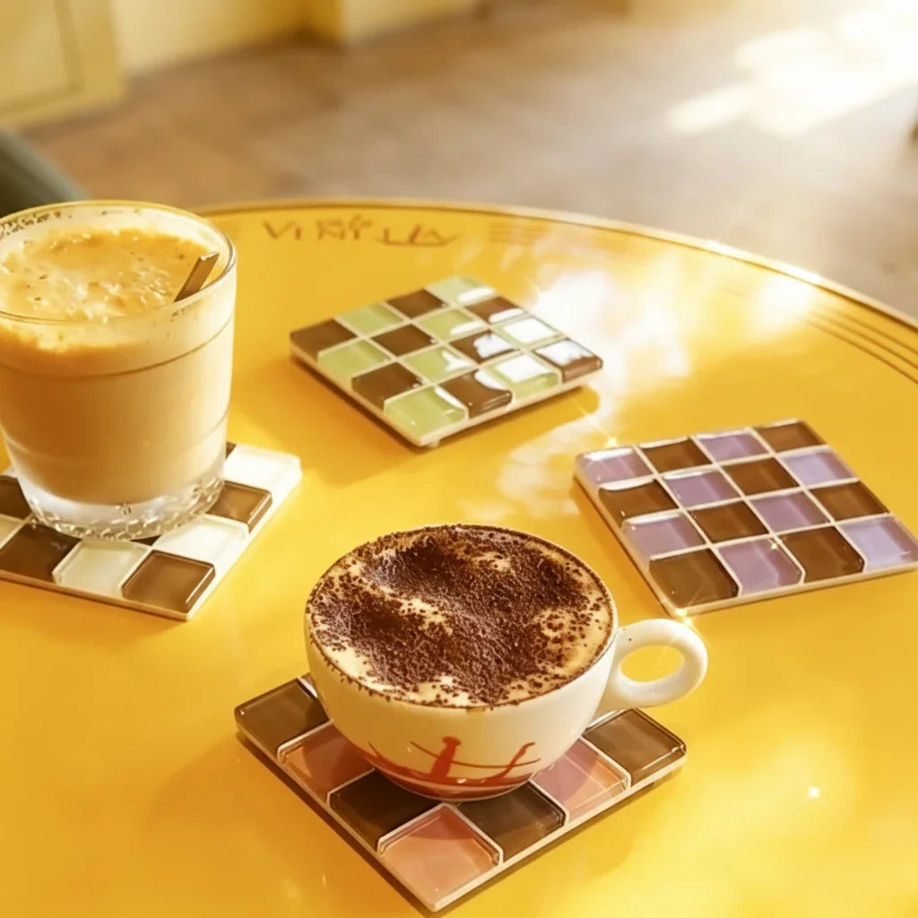 Pixel Vintage Tile Coasters-Letifly Lights and Decor