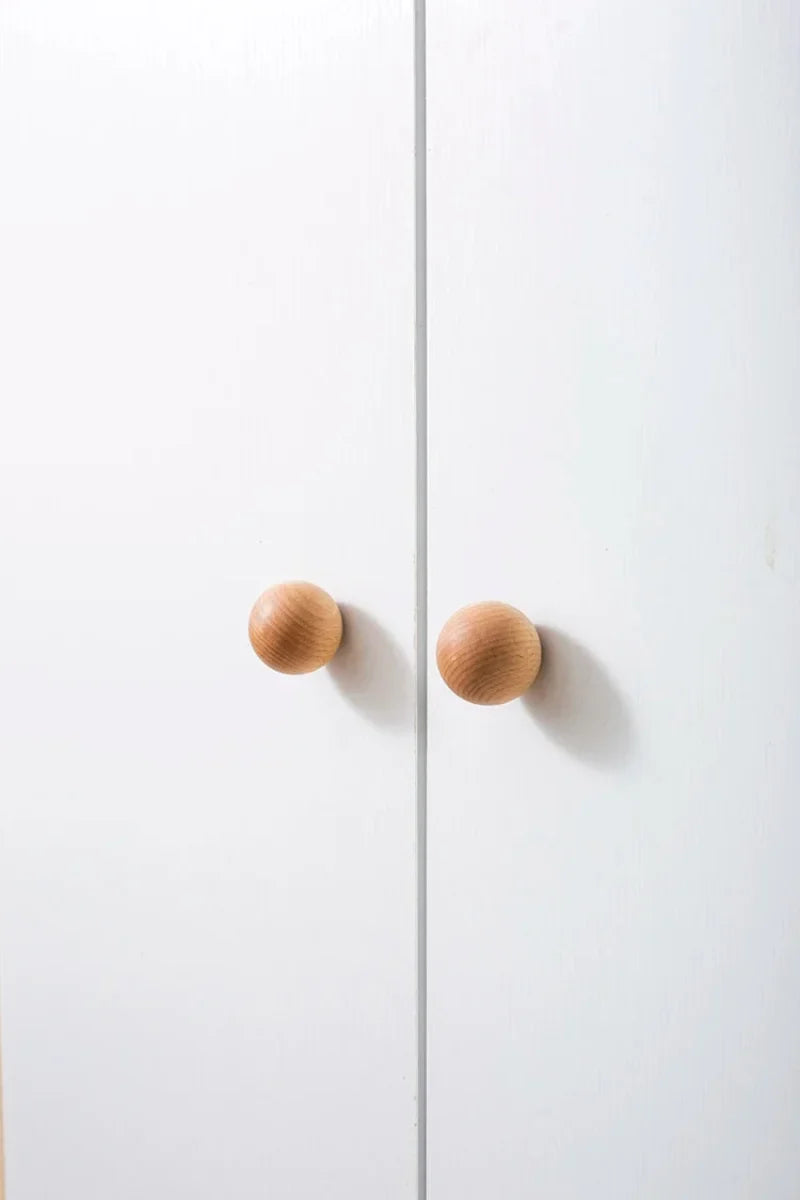 Ball Knob Drawer Pulls Natural Walnut / Ash / Beech Decor Ball Kitchen Cabinet Handles Simple Wooden Furniture Hardware-Letifly Lights and Decor