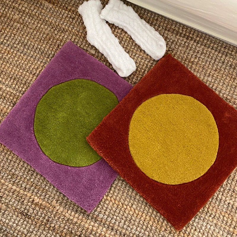 Handmade Colorful Tufting Seat Cushion Soft Square Chair Sofa Pad Hanging Wall Decoration Tapestry Home Office Warm Decor-Letifly Lights and Decor