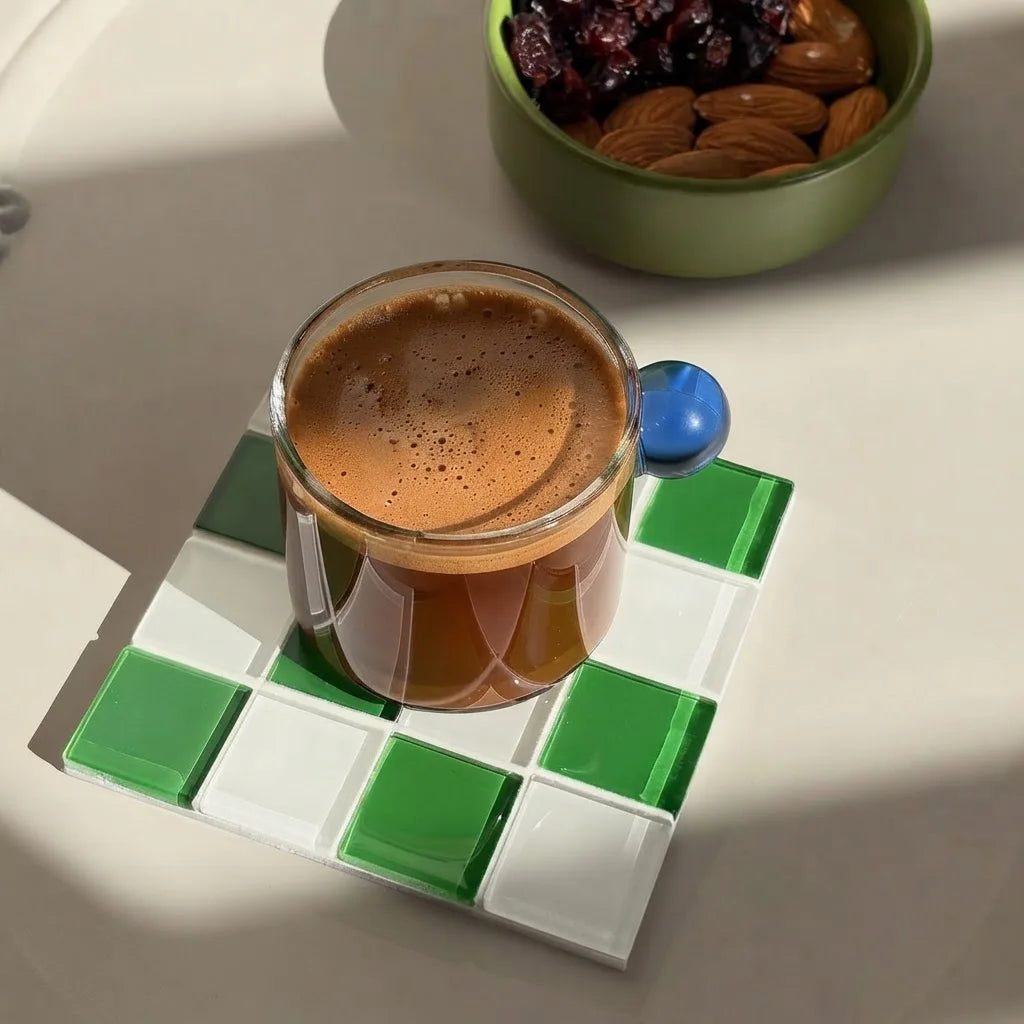 Pixel Checkered Tile Coasters-Letifly Lights and Decor