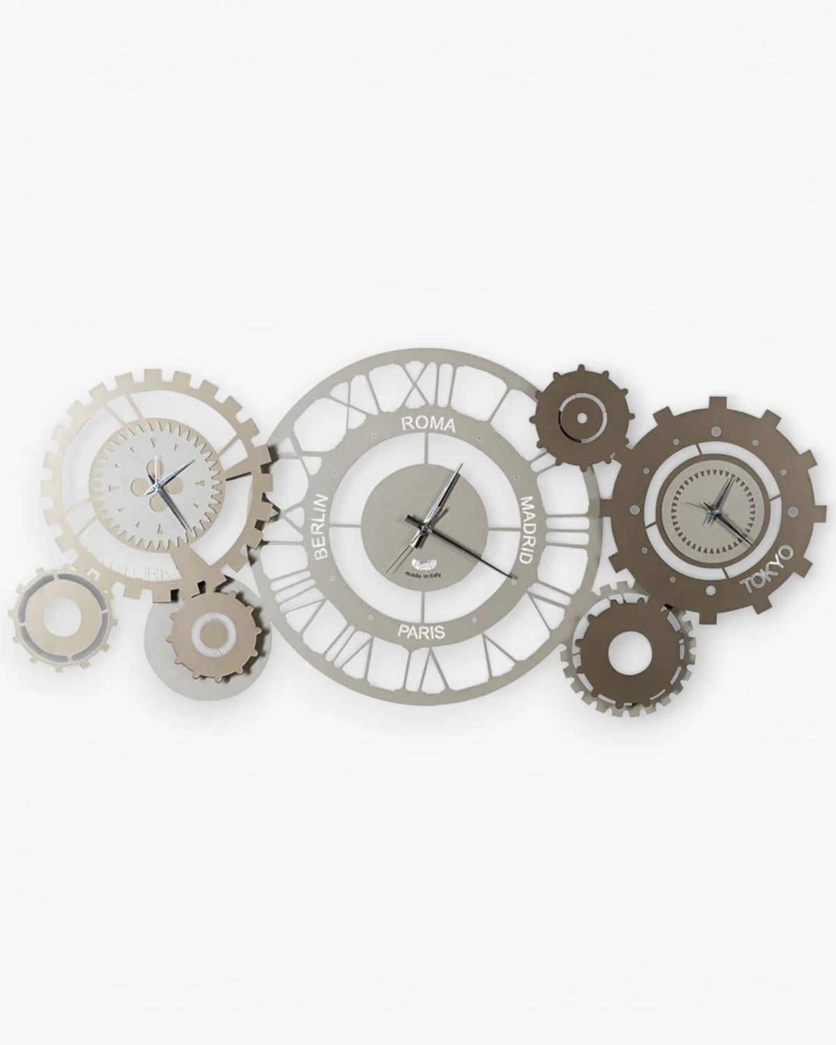 Arti e Mestieri Fuso Meccano wall clock sand and bronze - Buy now on ShopDecor - Discover the best products by ARTI E MESTIERI design