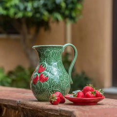Bordallo Pinheiro Strawberry olive dish 21x15 cm. - 8.26x5.9 in. - Buy now on ShopDecor - Discover the best products by BORDALLO PINHEIRO design