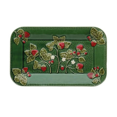 Bordallo Pinheiro Strawberry rectangular tray 34x21 cm. - 13.38x8.26 in. - Buy now on ShopDecor - Discover the best products by BORDALLO PINHEIRO design