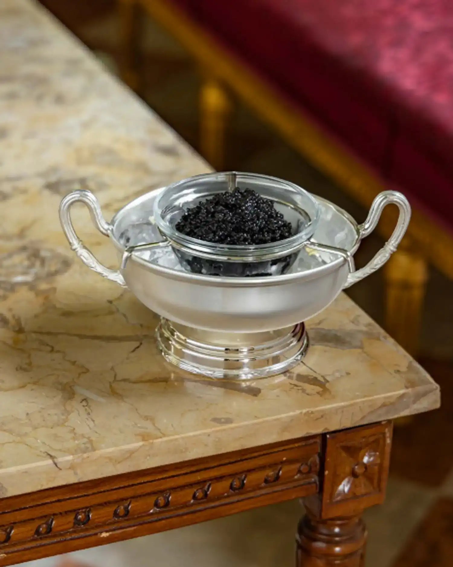 Broggi Rubans caviar bowl silver plated nickel - Buy now on ShopDecor - Discover the best products by BROGGI design