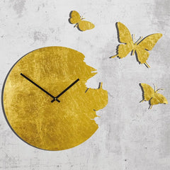 Domeniconi Butterfly wall clock gold leaf - Buy now on ShopDecor - Discover the best products by DOMENICONI design