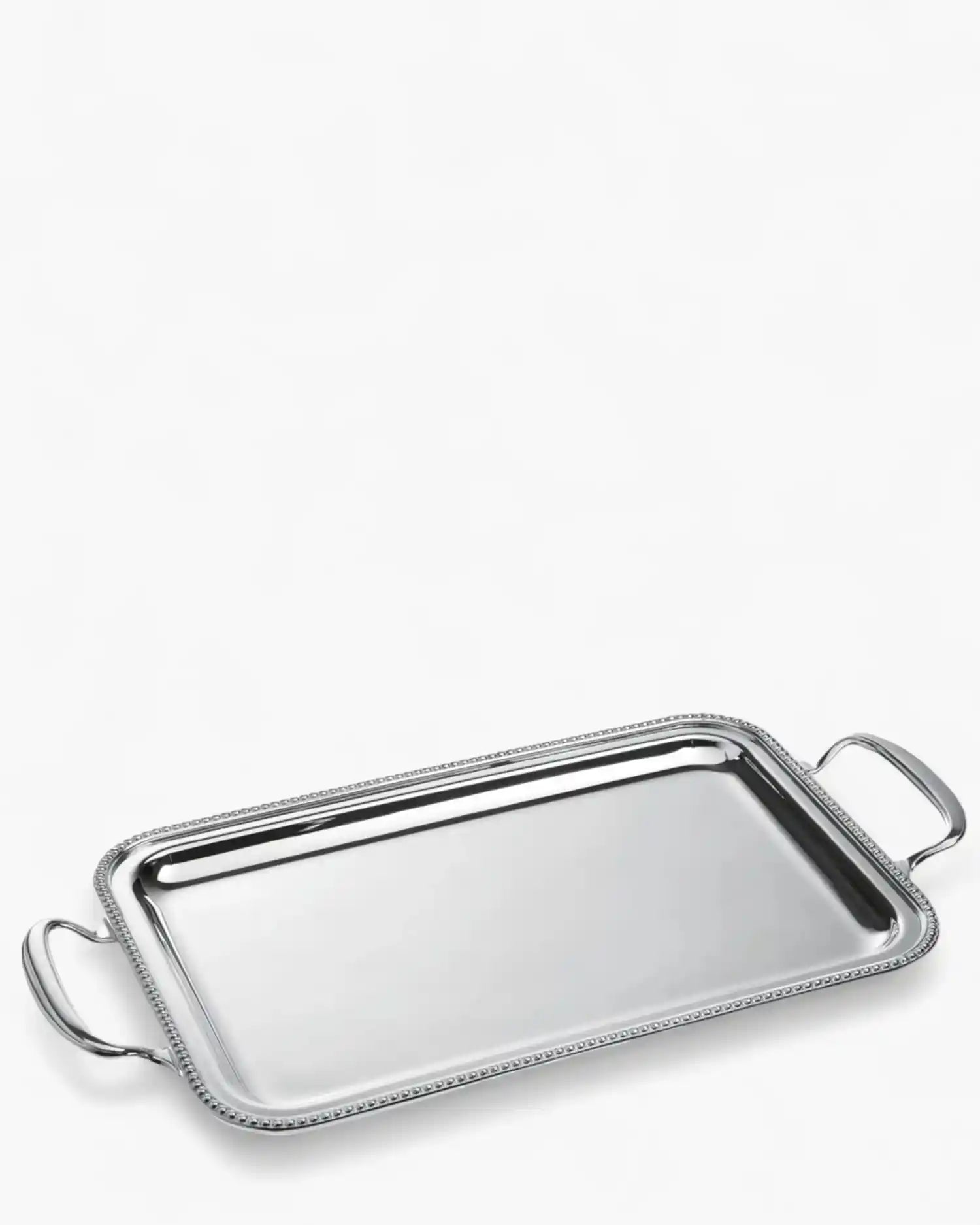 Ercuis Ambassade Perles tray silver plated With Handles 65x50 cm - 25.59x19.68 in - Buy now on ShopDecor - Discover the best products by ERCUIS design