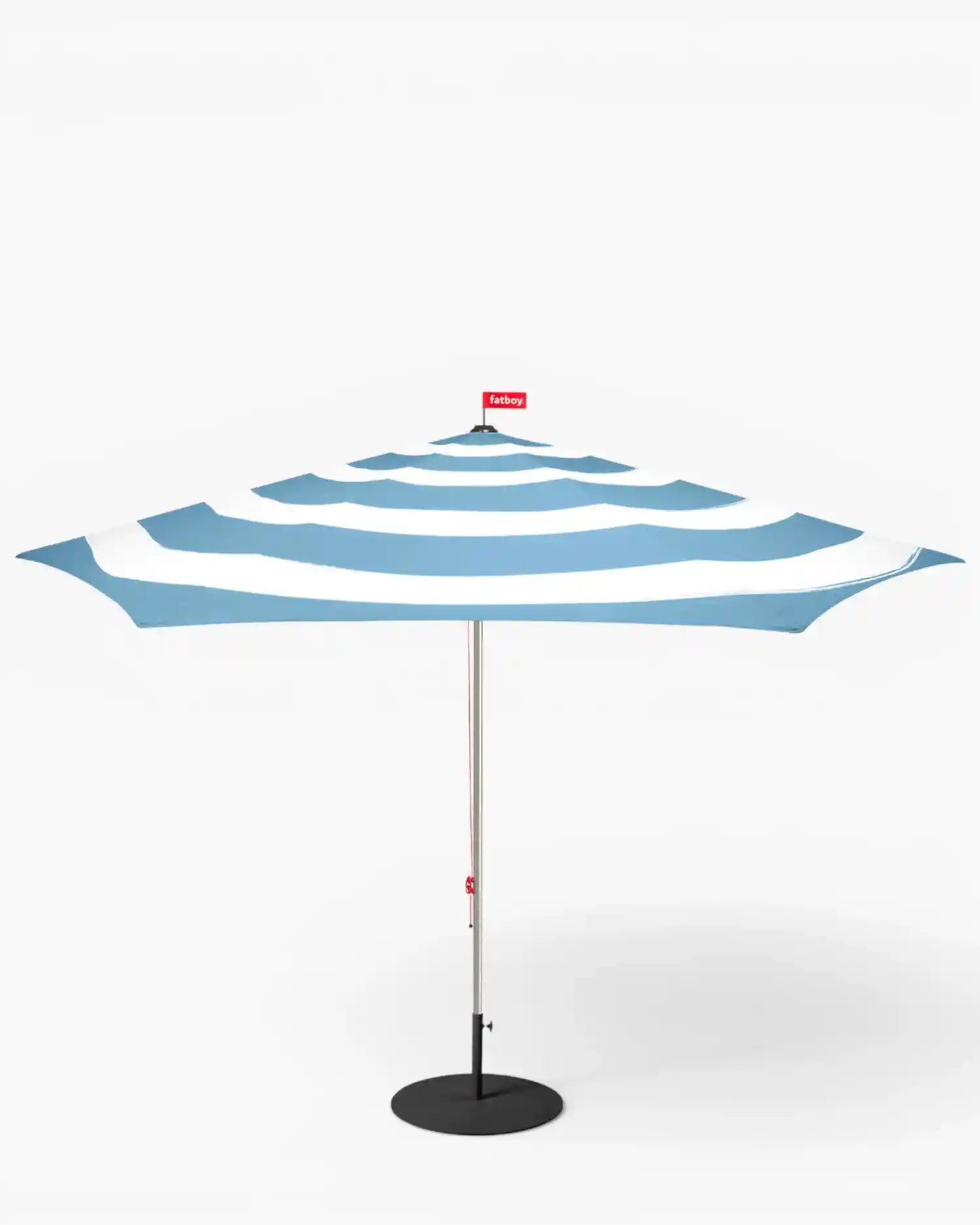 Fatboy Stripesol parasol with base Azure blue Black Base - Buy now on ShopDecor - Discover the best products by FATBOY design