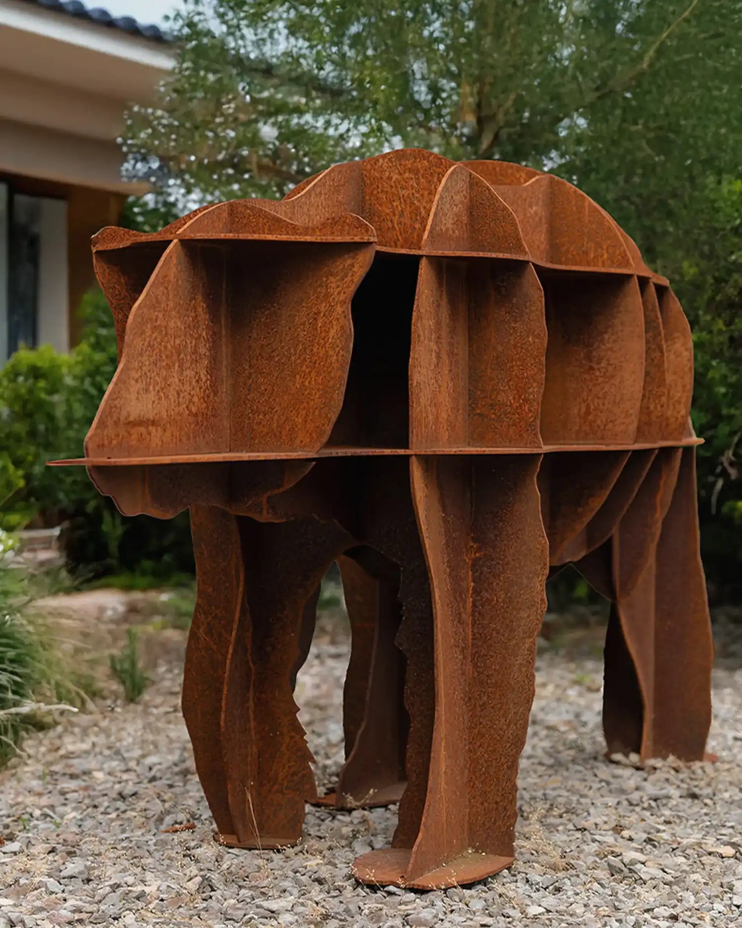 Ibride Junior bear bookcase corten steel - Buy now on ShopDecor - Discover the best products by IBRIDE design