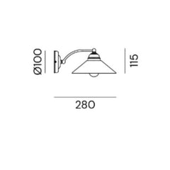 Il Fanale Country Applique Curvo wall lamp cono - Glass - Buy now on ShopDecor - Discover the best products by IL FANALE design