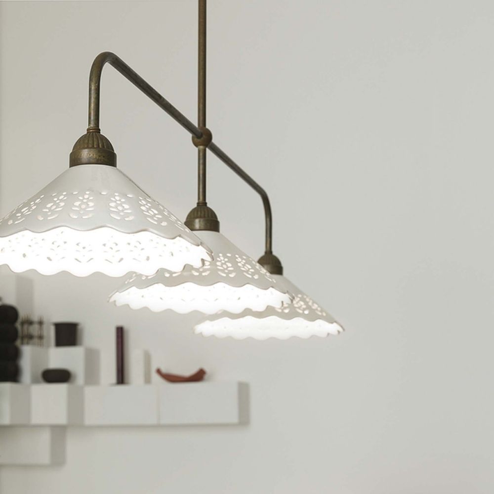 Il Fanale Fior Di Pizzo Lampadario 3 Luci pendant lamp - Ceramic - Buy now on ShopDecor - Discover the best products by IL FANALE design