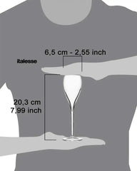 Italesse Prive Flûte set 6 champagne flûtes cc. 150 in clear glass