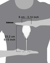 Italesse Prive Gran Cru Flûte set 6 champagne flûtes cc. 330 in clear glass