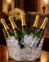 Italesse Set Vela Bowl Round champagne bucket with LED lighting