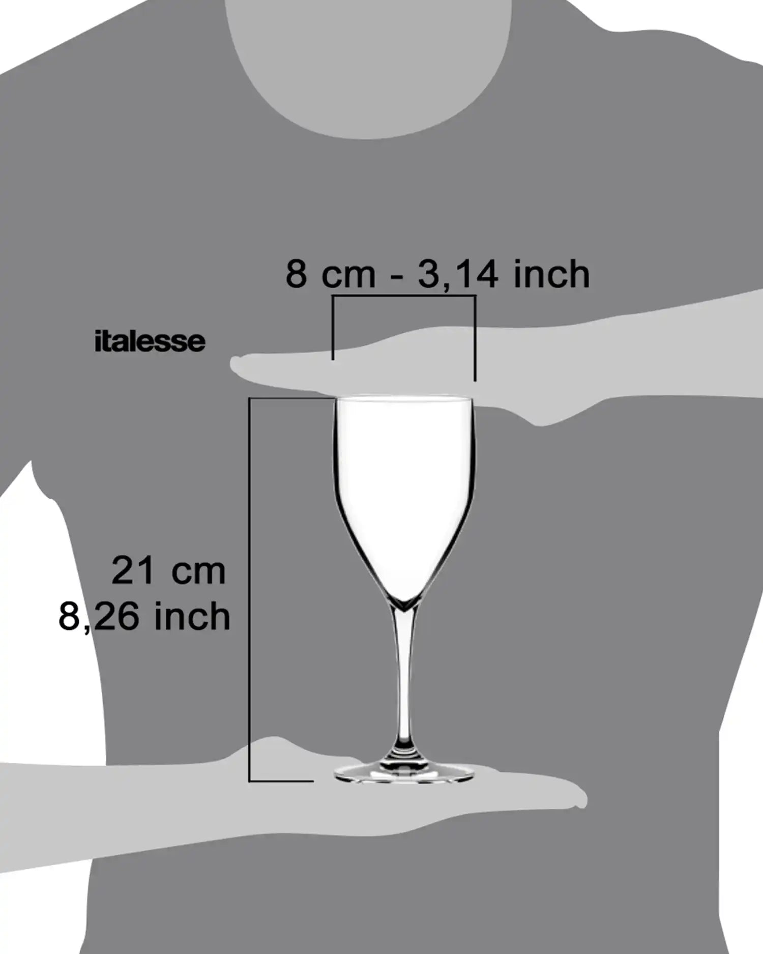 Italesse Sunlight Beach set 6 wine stemmed glasses cc. 330 polycarbonate