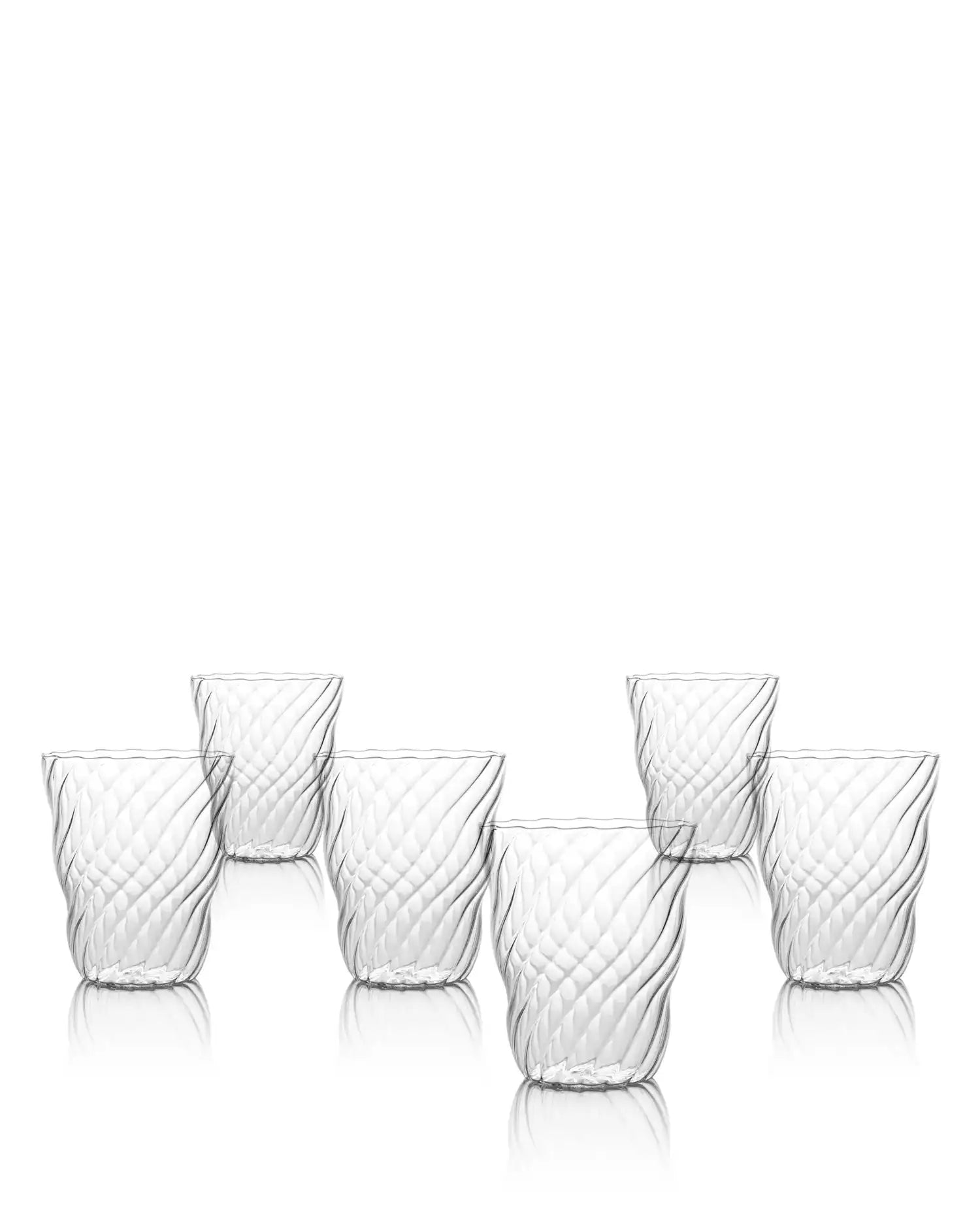 Italesse Twist Tumbler set 6 cc. 370 in clear glass