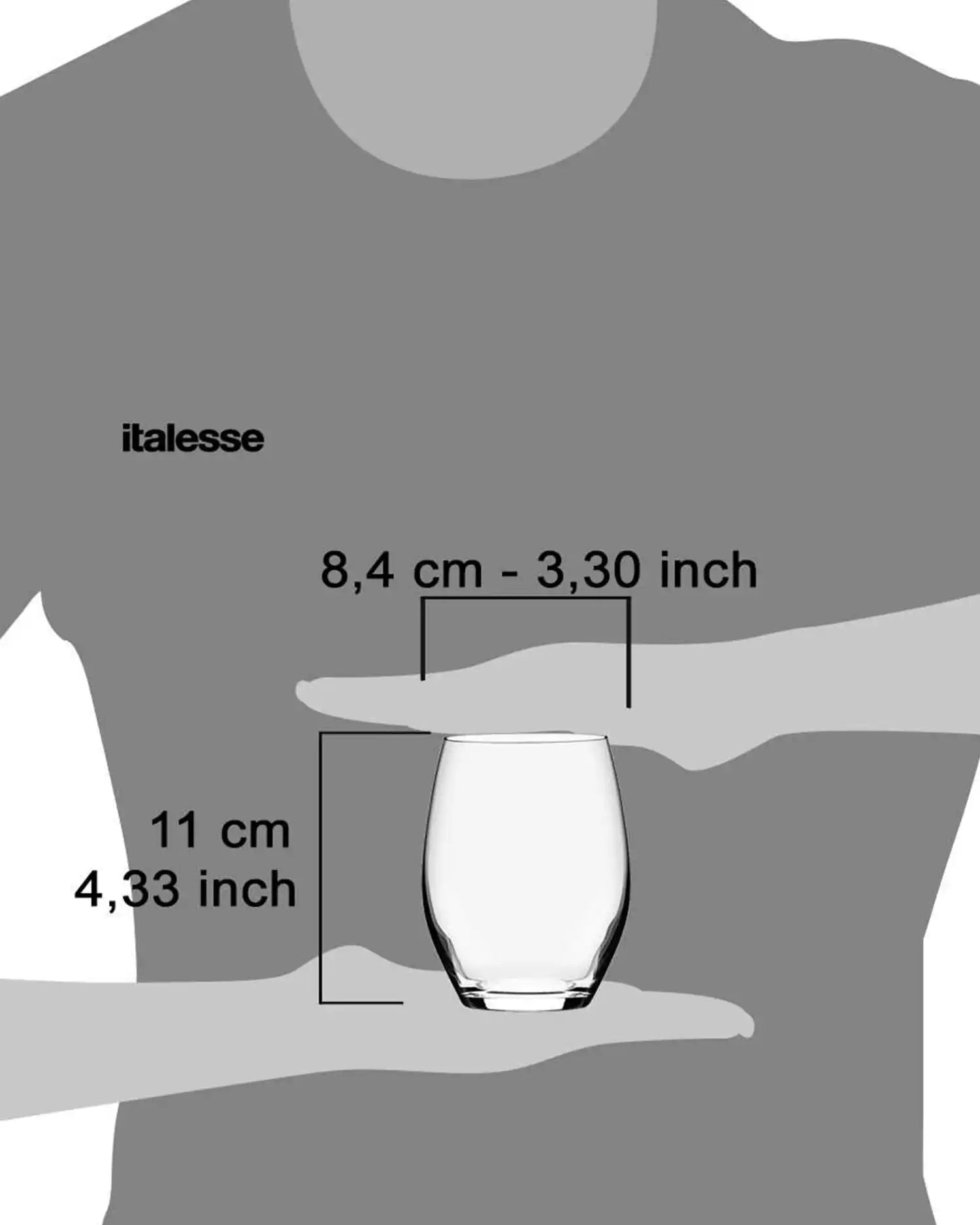 Italesse Vertical Party set 6 water/cocktail glasses cc. 420