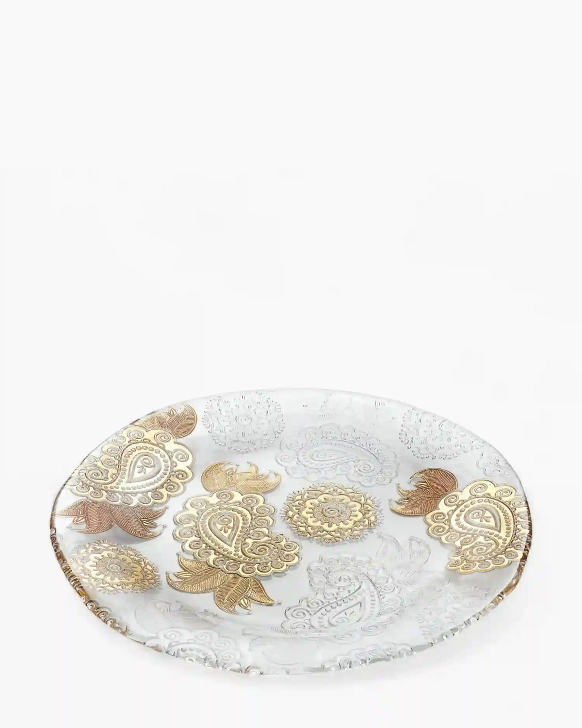 Ivv Pashmina glass plate with gold decoration ø 37 cm - Buy now on ShopDecor - Discover the best products by IVV design