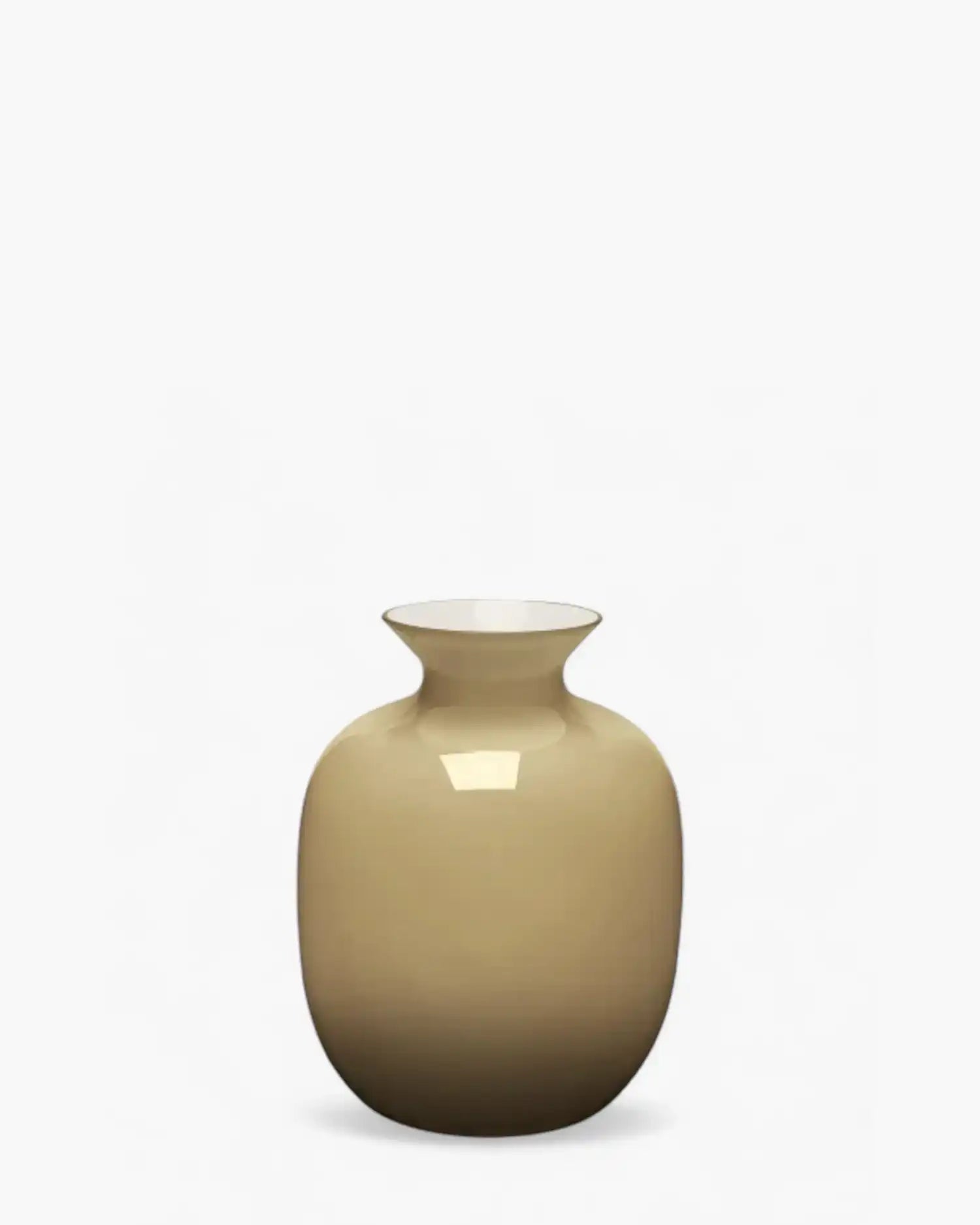 Ivv Rialto glass vase with milk white interior Tobacco h 18.5 cm - Buy now on ShopDecor - Discover the best products by IVV design