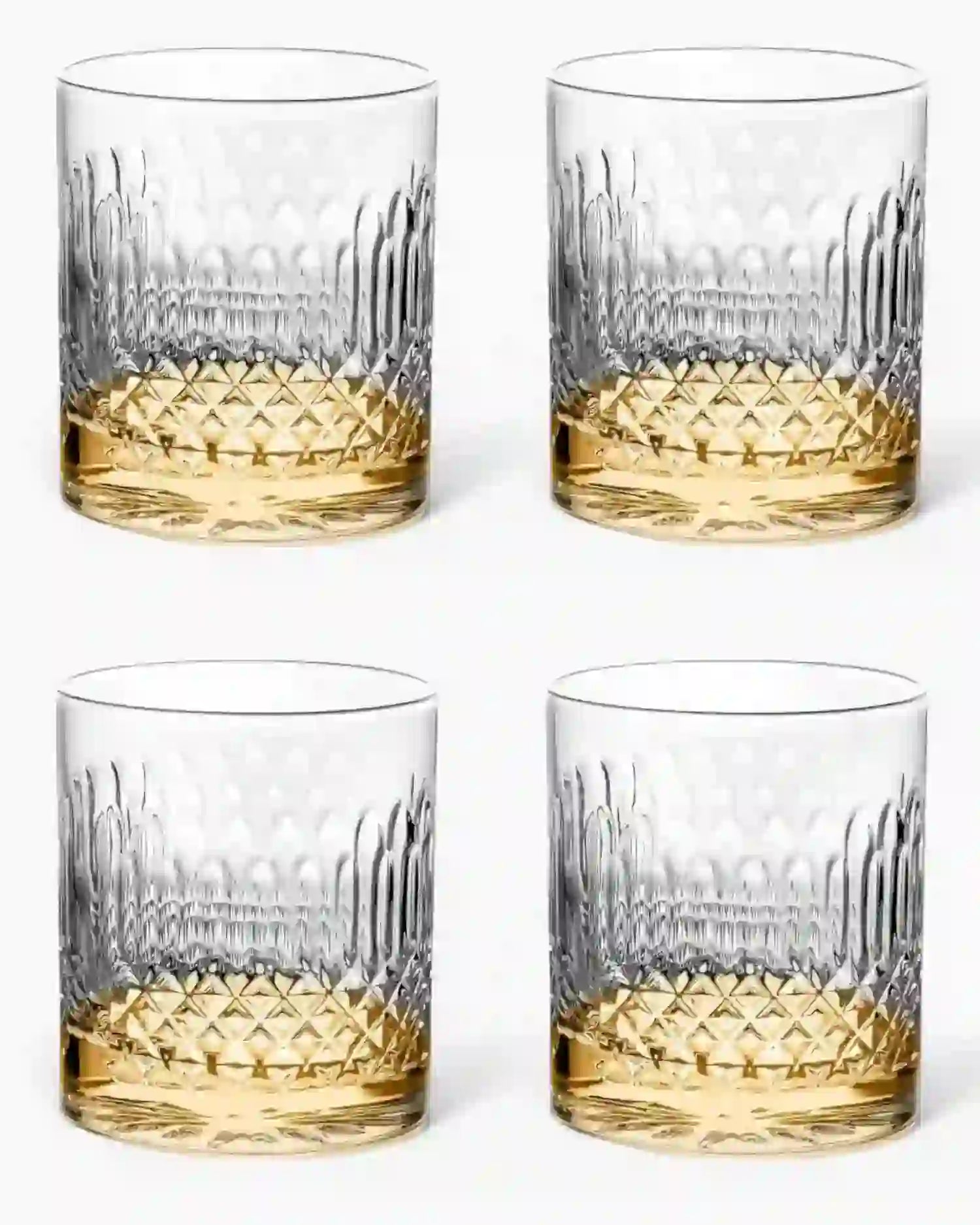 Ivv Shake & Stir set 4 glass tumblers diamond pattern Amber - Buy now on ShopDecor - Discover the best products by IVV design
