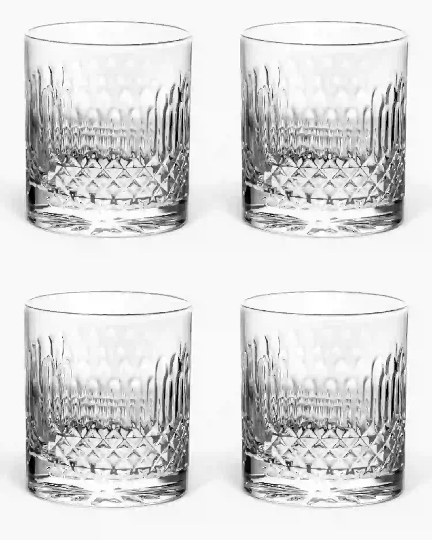 Ivv Shake & Stir set 4 glass tumblers diamond pattern Transparent - Buy now on ShopDecor - Discover the best products by IVV design