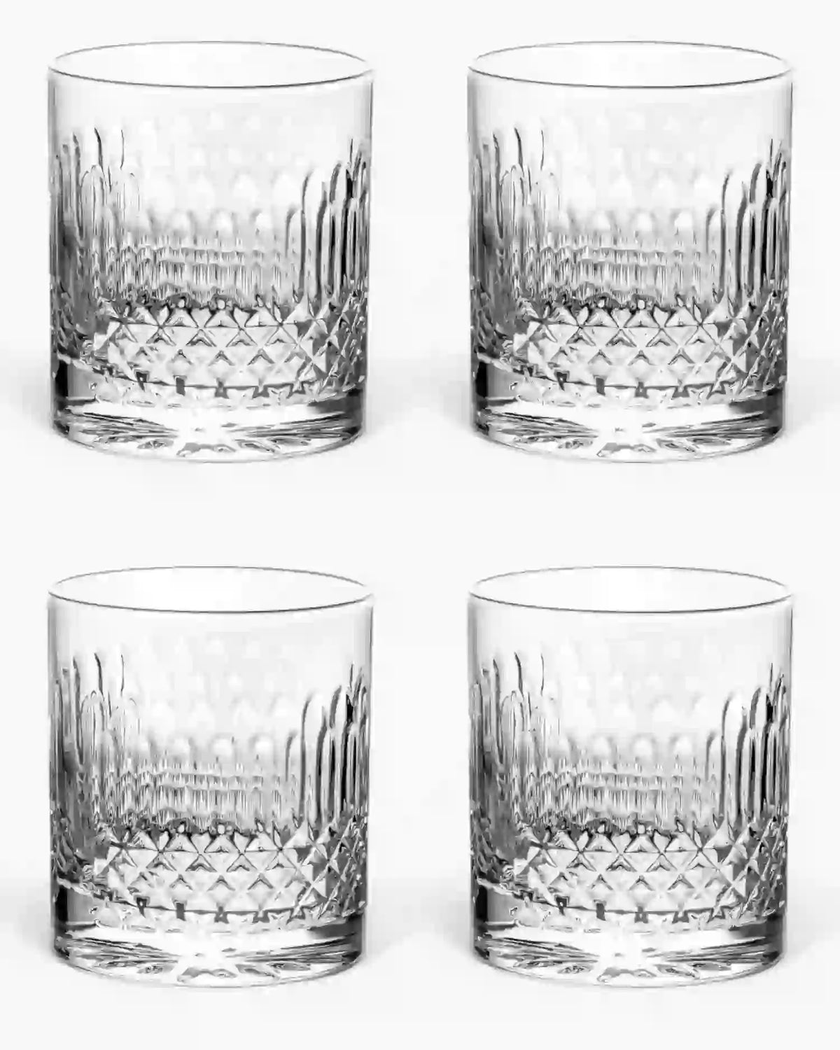 Ivv Shake & Stir set 4 glass tumblers diamond pattern Transparent - Buy now on ShopDecor - Discover the best products by IVV design