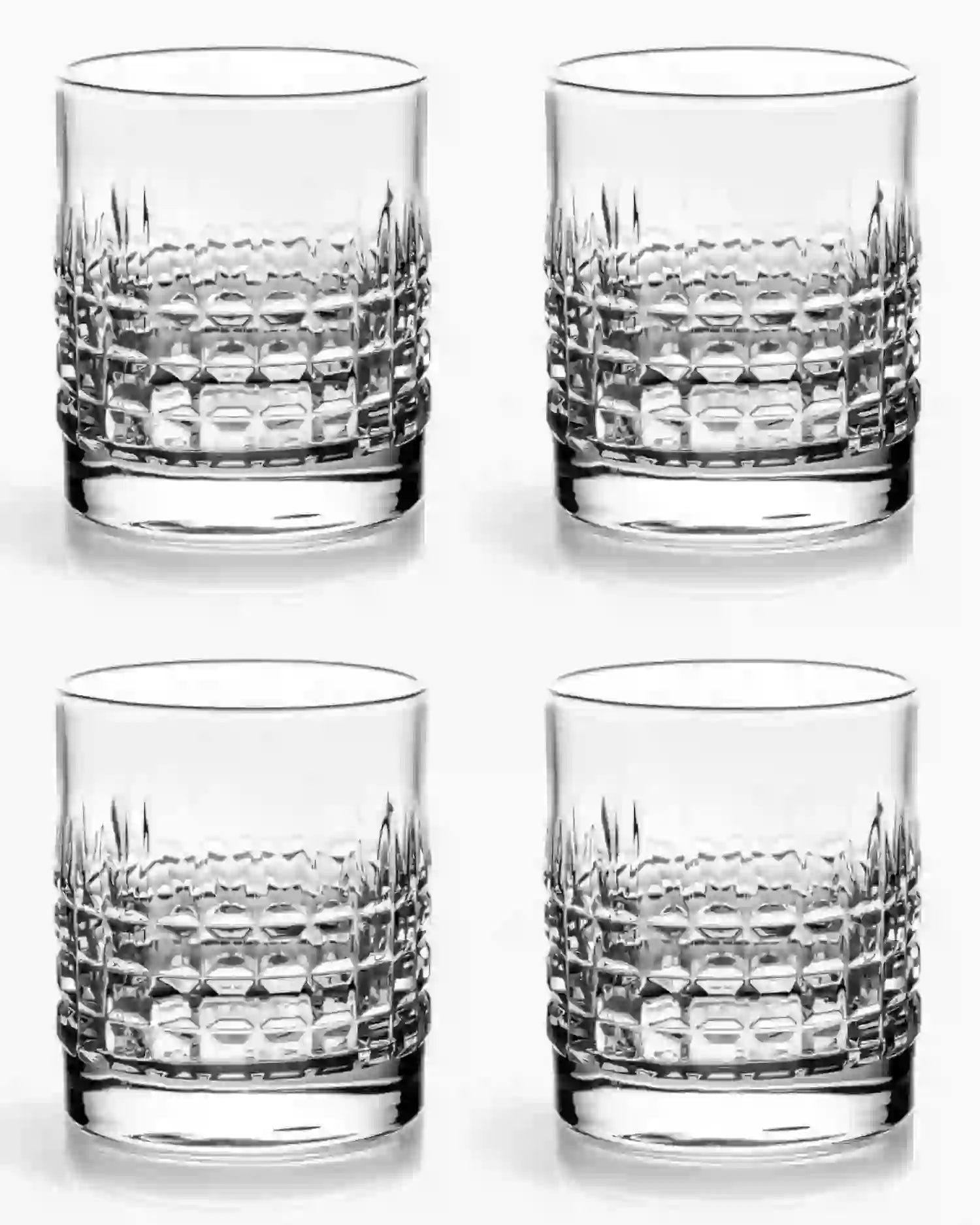 Ivv Shake & Stir set 4 glass tumblers square pattern Transparent - Buy now on ShopDecor - Discover the best products by IVV design