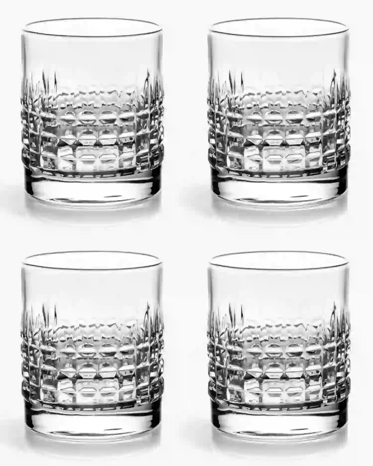 Ivv Shake & Stir set 4 glass tumblers square pattern Transparent - Buy now on ShopDecor - Discover the best products by IVV design