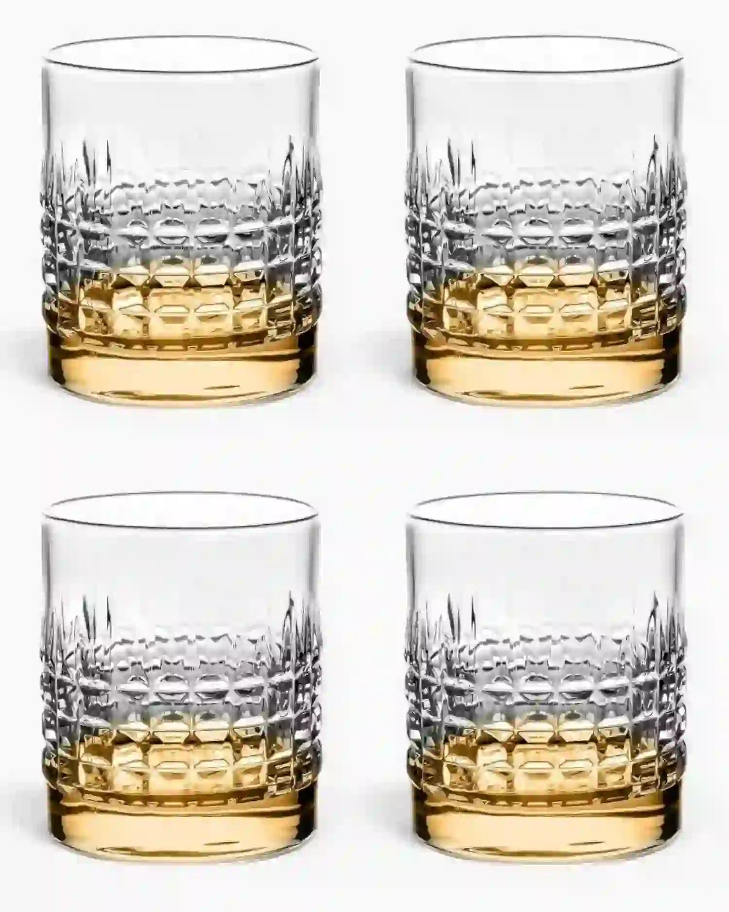 Ivv Shake & Stir set 4 glass tumblers square pattern Amber - Buy now on ShopDecor - Discover the best products by IVV design
