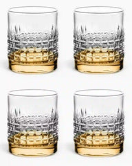 Ivv Shake & Stir set 4 glass tumblers square pattern Amber - Buy now on ShopDecor - Discover the best products by IVV design