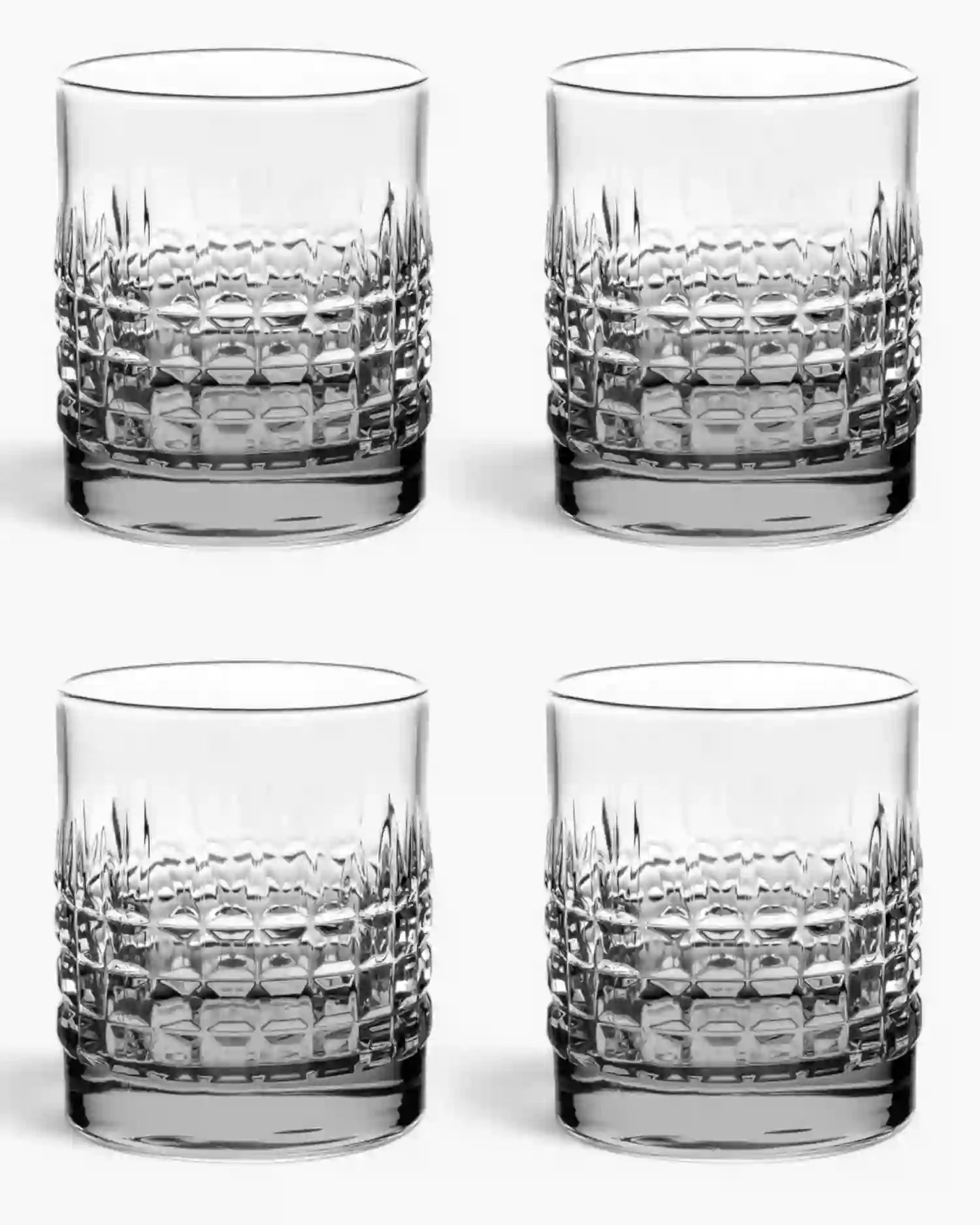 Ivv Shake & Stir set 4 glass tumblers square pattern Grey - Buy now on ShopDecor - Discover the best products by IVV design