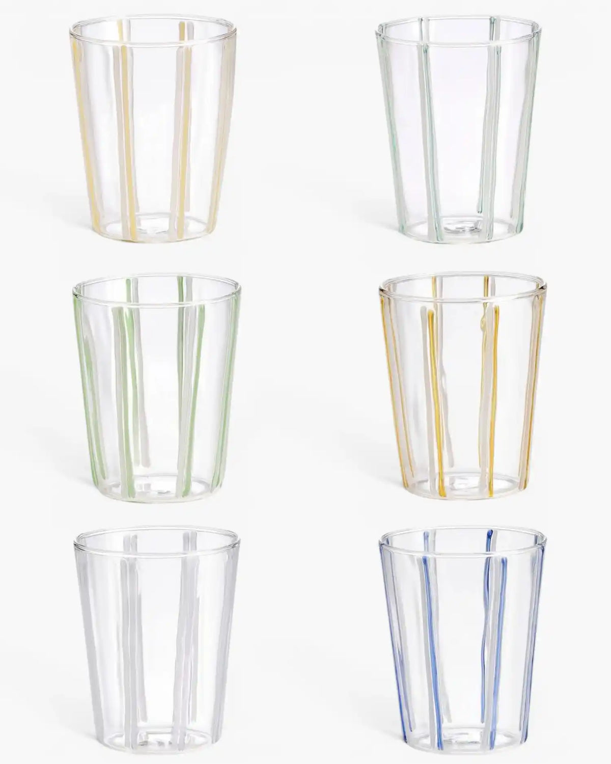 Ivv Soul set 6 borosilicate glass tumblers with colored stripes Multicolour - Buy now on ShopDecor - Discover the best products by IVV design
