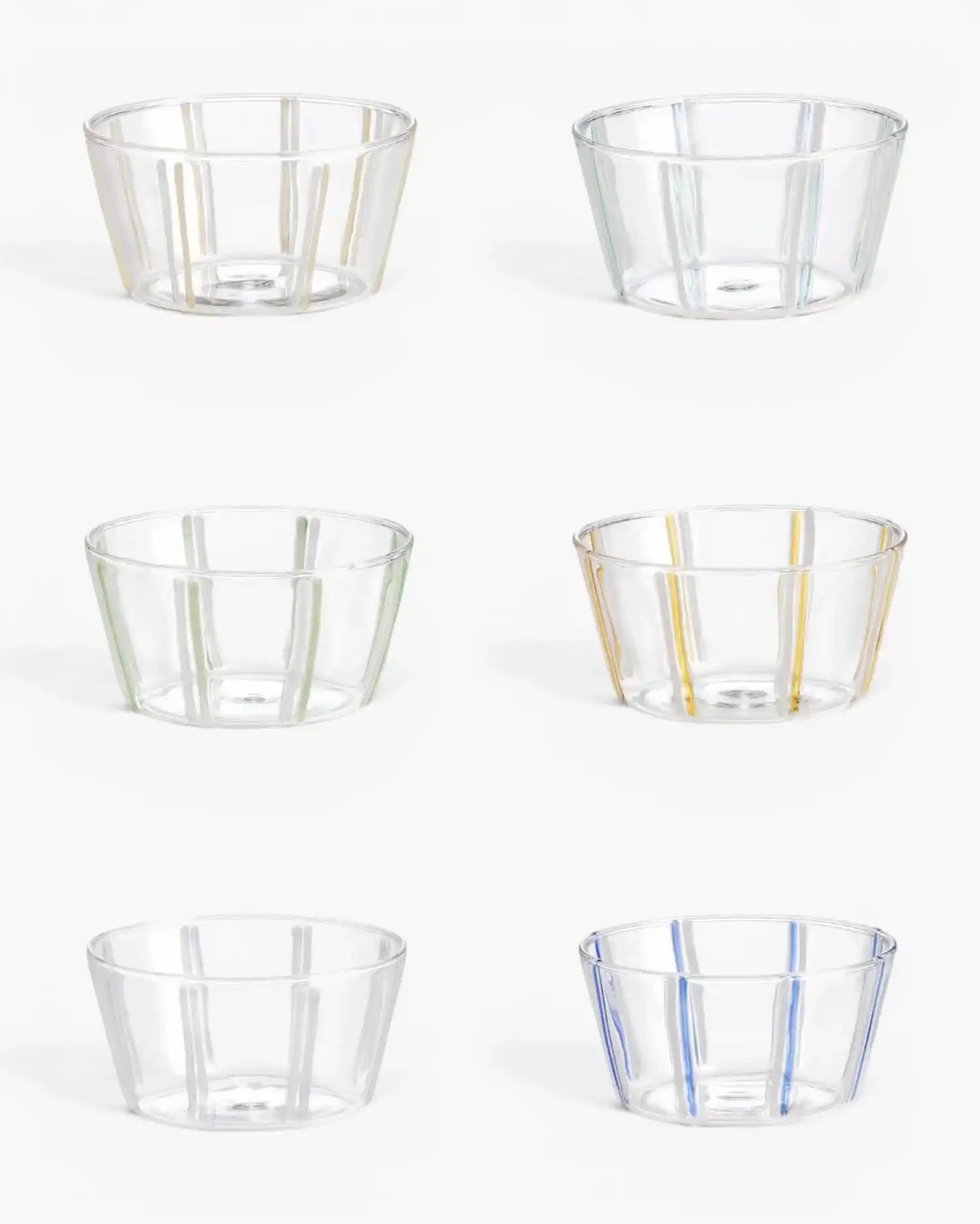 Ivv Soul set 6 borosilicate small glass bowls with colored stripes Multicolour - Buy now on ShopDecor - Discover the best products by IVV design
