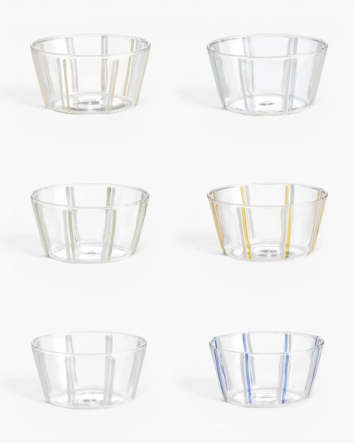 Ivv Soul set 6 borosilicate small glass bowls with colored stripes Multicolour - Buy now on ShopDecor - Discover the best products by IVV design
